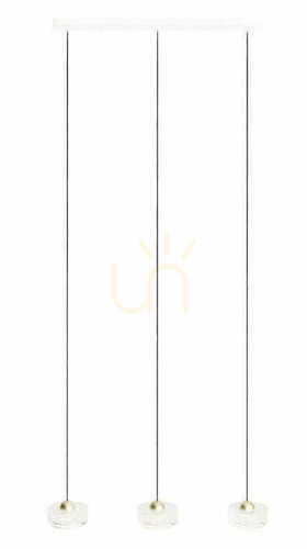 Prüfen Pendelleuchte Max Light Lipari P0545 3-flammig Weiß Gold gebürstet LED 80 cm