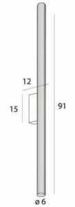 Wandleuchte Max Light Fayette W0367 schwarz 91 cm 18W LED IP44 small 5