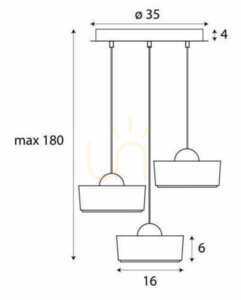 Pendelleuchte Max Light Lipari III P0543 3-flammig weiß gebürstet gold 35 cm 4 Pendelleuchte Max Light Lipari III P0543 3-flammig weiß gebürstet gold 35 cm small 4