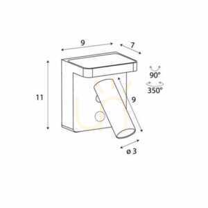 Wandlampe Max Light Lofer W0373 weiß Aluminium LED 7W 3000K small 4