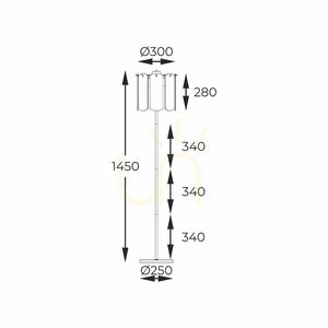 Stehleuchte NIRA ML3523-3-EGN gold, 3xE14, 145 cm small 1