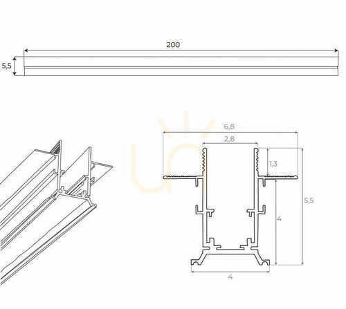 Prüfen Unterputz Magnetschiene Max Light MAX MT0024 200 cm weiß Aluminium
