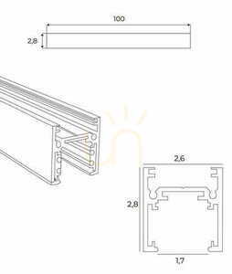 Beleuchtungsschiene Max Light MAX Magnetic MT0028 weiß Aluminium 100 cm small 2