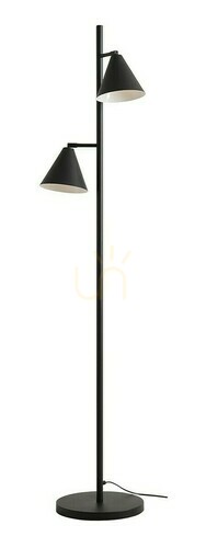 Prüfen Stehlampe Aldex Form 2 Schwarz Metall 2-flammig 1108A1_2