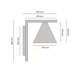 Aldex Form Wandleuchte aus Metall, mattschwarz, 16 cm, 1108C1 small 4