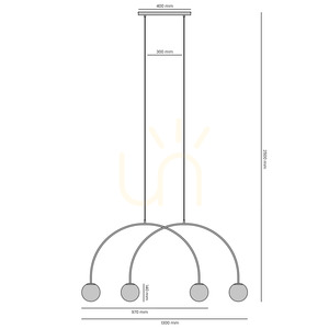 Aldex Una 4 S Pendelleuchte, beige, 4×E14, 130 cm, 1116L17_S small 2