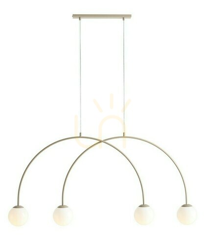 Prüfen Pendelleuchte Aldex Una 4 Beige Metall Glas 1116L17_S