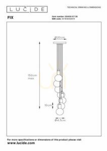 Pendelleuchte Lucide FIX Multiple schwarz Metall 7-flammig 08408/07/30 small 6