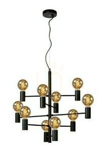 Pendelleuchte Lucide LEANNE Schwarz Metall Vintage 10-flammig 21421/10/30 small 0