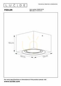 Downlight Lucide FEDLER schwarz LED GU10 dimmbar 12W 09922/12/30 small 5