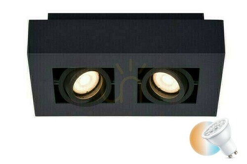 Prüfen Downlight Lucide Xirax 2-flammig schwarz Aluminium LED dimmbar 09119/11/30