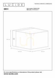 Wandleuchte Lucide DEVI Schwarz Gold Aluminium G9 09201/01/30 small 6
