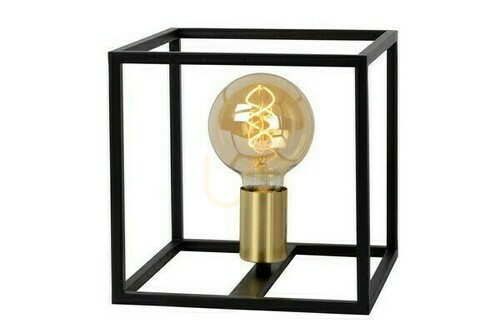 Prüfen Tischleuchte Lucide RUBEN Schwarz Gold Vintage Metall 00524/01/30