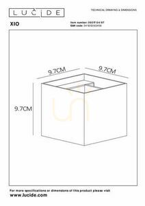 Wandleuchte Lucide XIO Braun Aluminium Glas LED dimmbar 09217/04/97 small 5