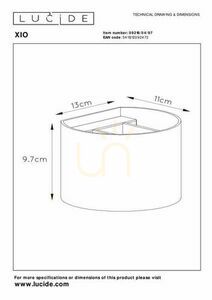 Wandleuchte Lucide XIO braun Aluminium LED dimmbar 09218/04/97 small 5