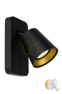 Wandleuchte Lucide TURNON schwarz gold LED CCT GU10 09928/05/30 small 0