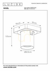 Downlight LED Lucide NIGEL schwarz GU10 5W CCT 09929/05/30 small 5
