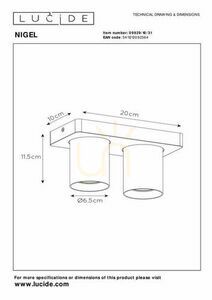 Downlight Lucide NIGEL 2-flammig LED GU10 Weiß Aluminium 09929/10/31 small 5