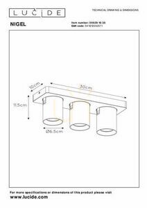 LED-Downlight Lucide Nigel 3-flammig schwarz GU10 dimmbar 09929/15/30 small 8