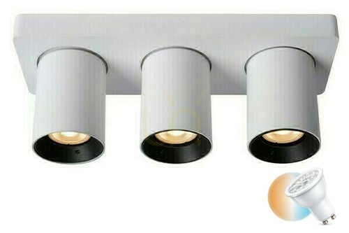 Prüfen Downlight Lucide NIGEL 3-flammig LED Weiß Aluminium GU10 dimmbar 09929/15/31