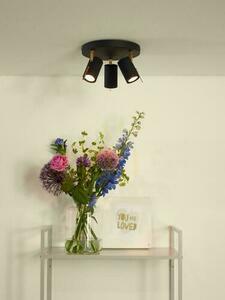Strahler Lucide GRONY 3-flammig Schwarz Gold LED dimmbar GU10 17998/15/30 small 2
