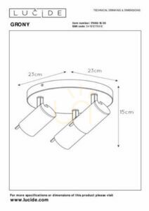 Strahler Lucide GRONY 3-flammig Schwarz Gold LED dimmbar GU10 17998/15/30 small 6