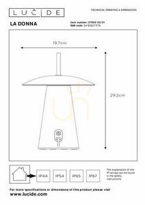 Außenstehleuchte Lucide LA Donna Weiß Aluminium LED 2W 27500/02/31 small 10