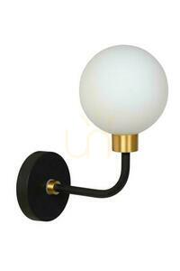 Wandleuchte Lucide BEREND Schwarz Gold Glas Retro IP44 G9 30265/01/30 small 1