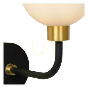 Wandleuchte Lucide BEREND Schwarz Gold Glas Retro IP44 G9 30265/01/30 small 4