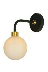 Wandleuchte Lucide BEREND Schwarz Gold Glas Retro IP44 G9 30265/01/30 small 0