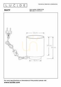 Tischleuchte Lucide SUZY Schwarz Gold Metall E14 45588/01/30 small 5