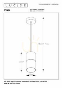 Pendelleuchte Lucide ZINO Schwarz Glas E27 74410/01/65 small 3