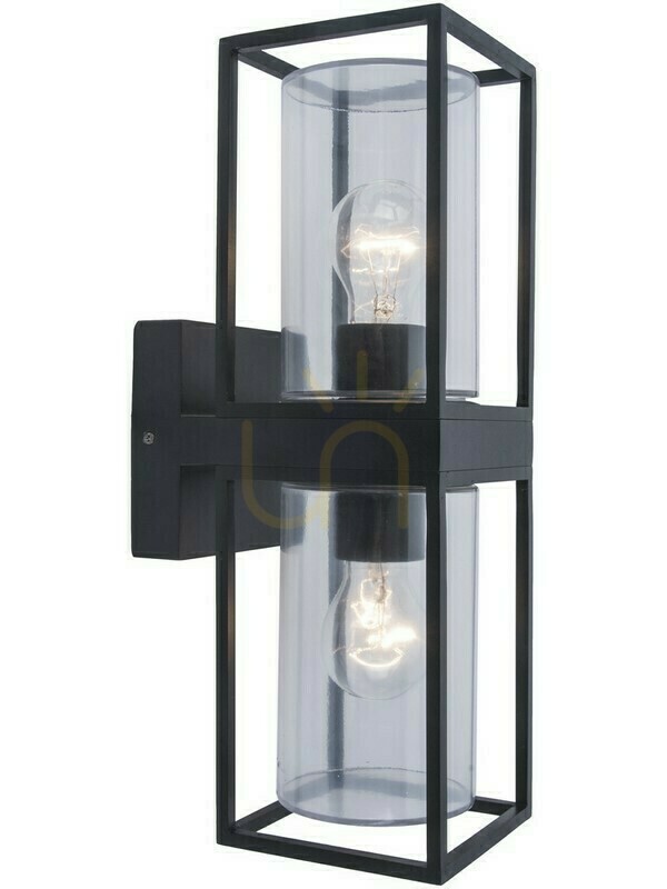 Prüfen Außenwandleuchte Lutec FLAIR schwarz 2-flammig Aluminium Glas 5288804012 Außenwandleuchte Lutec FLAIR schwarz 2-flammig Aluminium Glas 5288804012