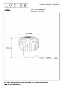 Tischleuchte Lucide JANY Gold Glas 78595/01/02 small 5