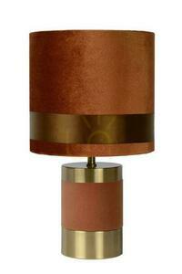 Tischleuchte Lucide Extravaganza Frizzle Braun Metall Baumwolle E14 10500/81/43 small 1