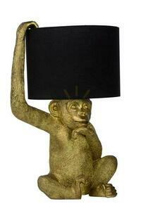 Tischleuchte Lucide EXTRAVAGANZA CHIMP 10502/81/30 E14 Affe Gold, Schirm Schwarz, 45 cm small 1