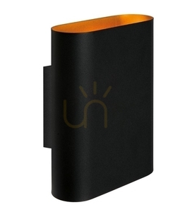Wandleuchte Lucide OVALIS Schwarz Gold Metall 2-flammig LED E14 12222/02/30 small 0