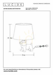 Tischleuchte Lucide EXTRAVAGANZA SIR WINSTON schwarz Porzellan E14 13533/81/30 small 8