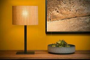Tischleuchte Lucide MAGIUS Holz Rattan Japandi E27 52 cm 03529/81/30 small 2