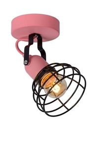 Lucide POLA Decken-/Wandstrahler rosa 1xE27 Ø 10,5 cm 08927/01/66 small 0