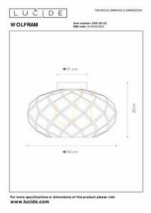 Deckenleuchte Lucide WOLFRAM Gold Messing 30 cm E27 1x40 W 21117/30/02 small 4
