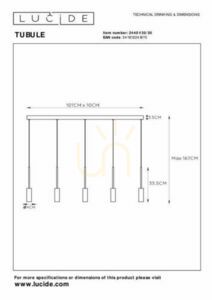 Pendelleuchte Lucide TUBULE schwarz Aluminium LED 101 cm 24401/35/30 small 8