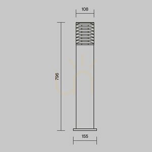 BRONX Lichtmast O576FL-01B IP54 Maytoni small 9