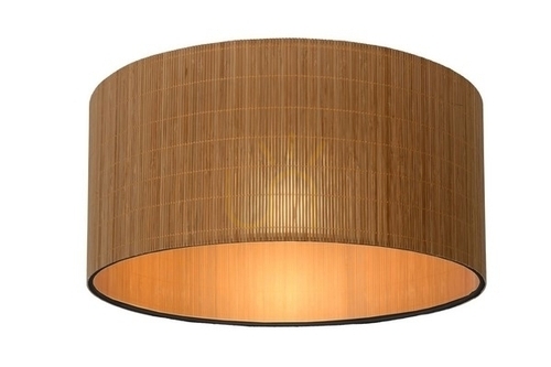 Prüfen Plafond Lucide MAGIUS 42 cm Holz Rattan Schwarz Japandi 03129/42/30