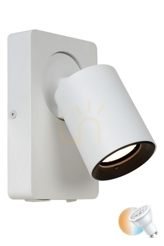 Prüfen Wandleuchte Lucide Nigel weiß LED GU10 dimmbar 16 cm 09929/06/31