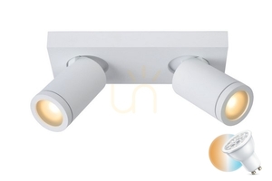 Plafond Lucide Taylor weiß IP44 LED GU10 dimmbar 2-flammig 09930/10/31 small 0