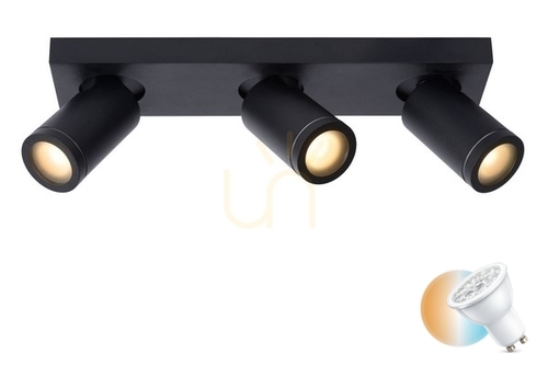 Prüfen Plafond Lucide Taylor LED schwarz GU10 3-flammig IP44 09930/15/30