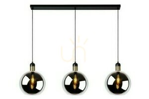 Pendelleuchte Lucide JULIUS 3-flammig Schwarz Glas Metall 34438/03/65 small 0
