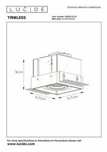 Rahmenloser Einbaustrahler Lucide TRIMLESS, weiß, GU10 09925/01/31 small 3
