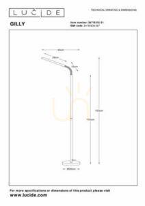 Stehleuchte Lucide Gilly Weiß Metall LED 5W 36712/05/31 small 1